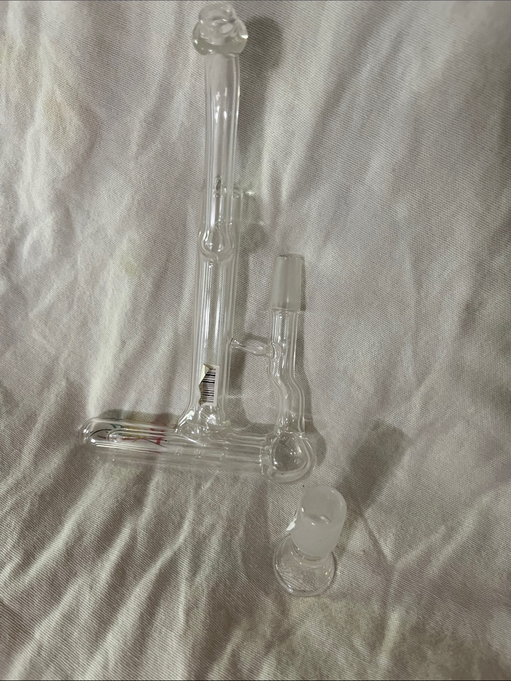 Clear Glass Ripper Water Piece - Multicolor Logo - Picture 2 of 3